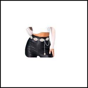 Rhinestone Concho Belt Western Sparkly Waist Chain Adjustable Metal Alloy